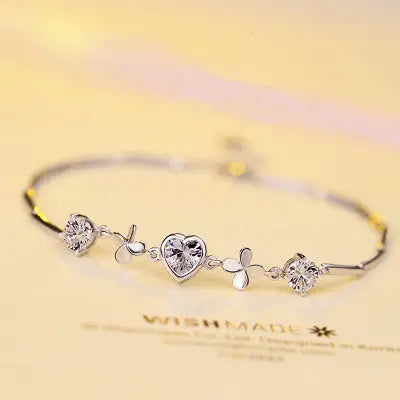 Heart-shaped Clover Bracelet My Store