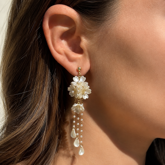 Petal Drip Tassel Earrings