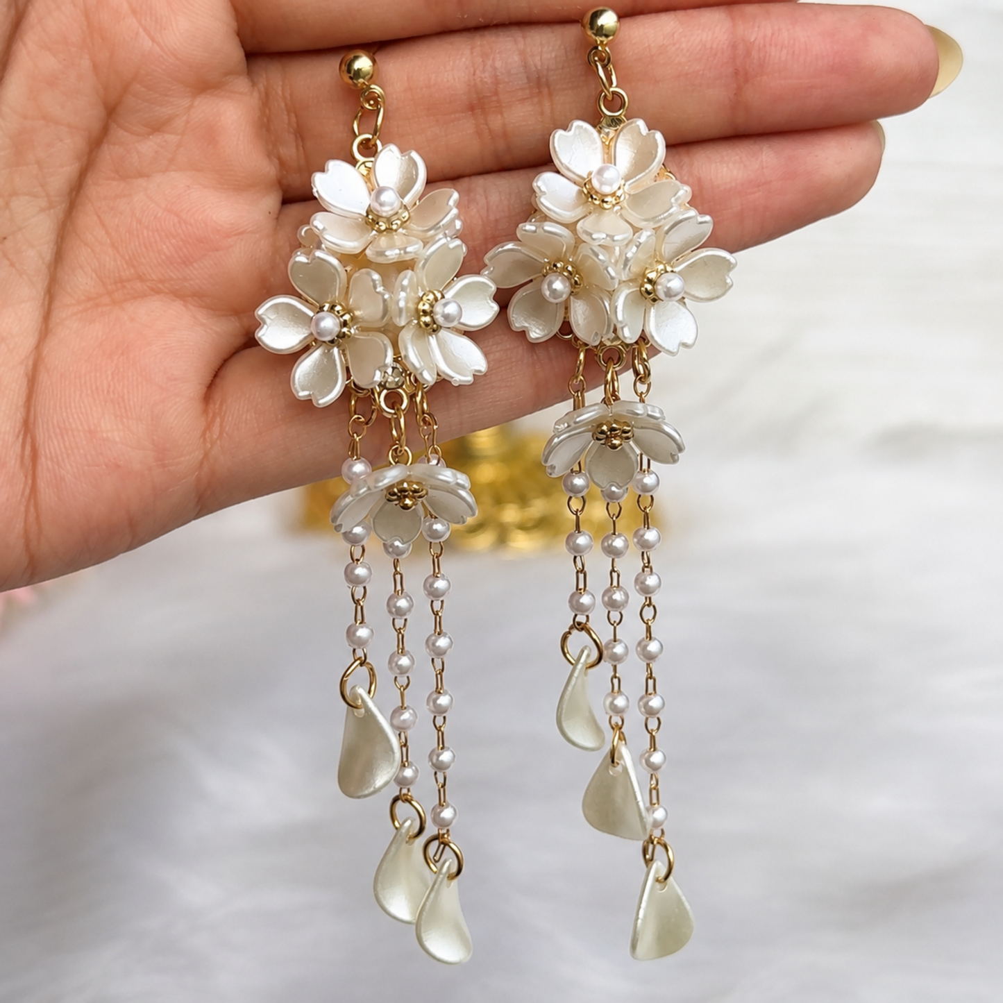 Petal Drip Tassel Earrings