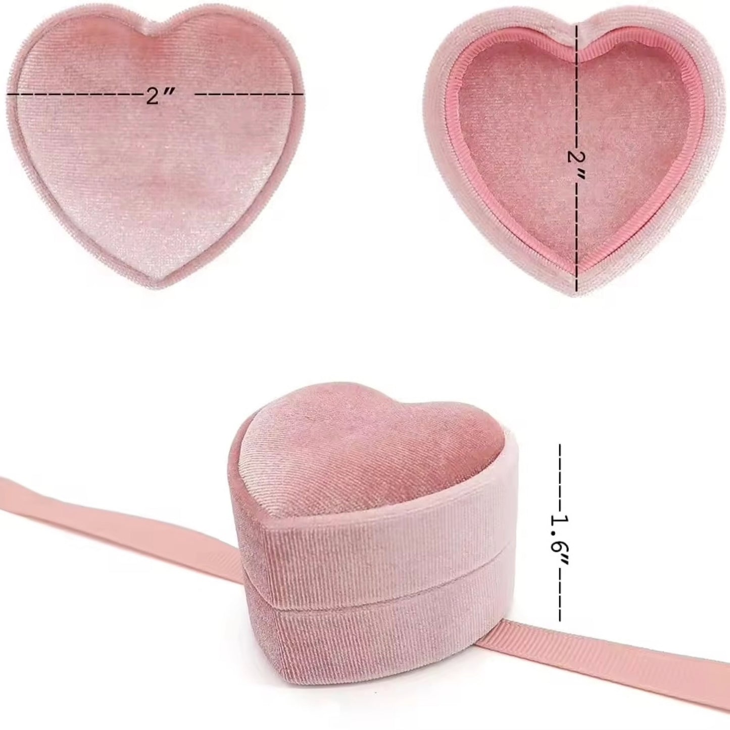Heart Velvet Ring Box