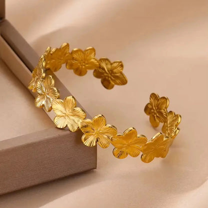 Flower Open Cuff Bracelet Forever Luxe