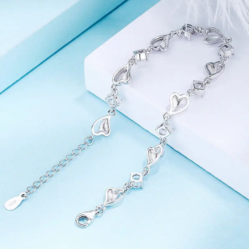 Dewdrop Heart White Diamond Bracelet Forever Luxe