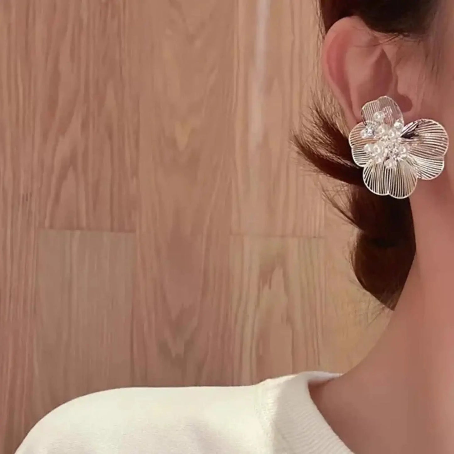 Flower Pearl Zircon Stud Earrings Forever Luxe