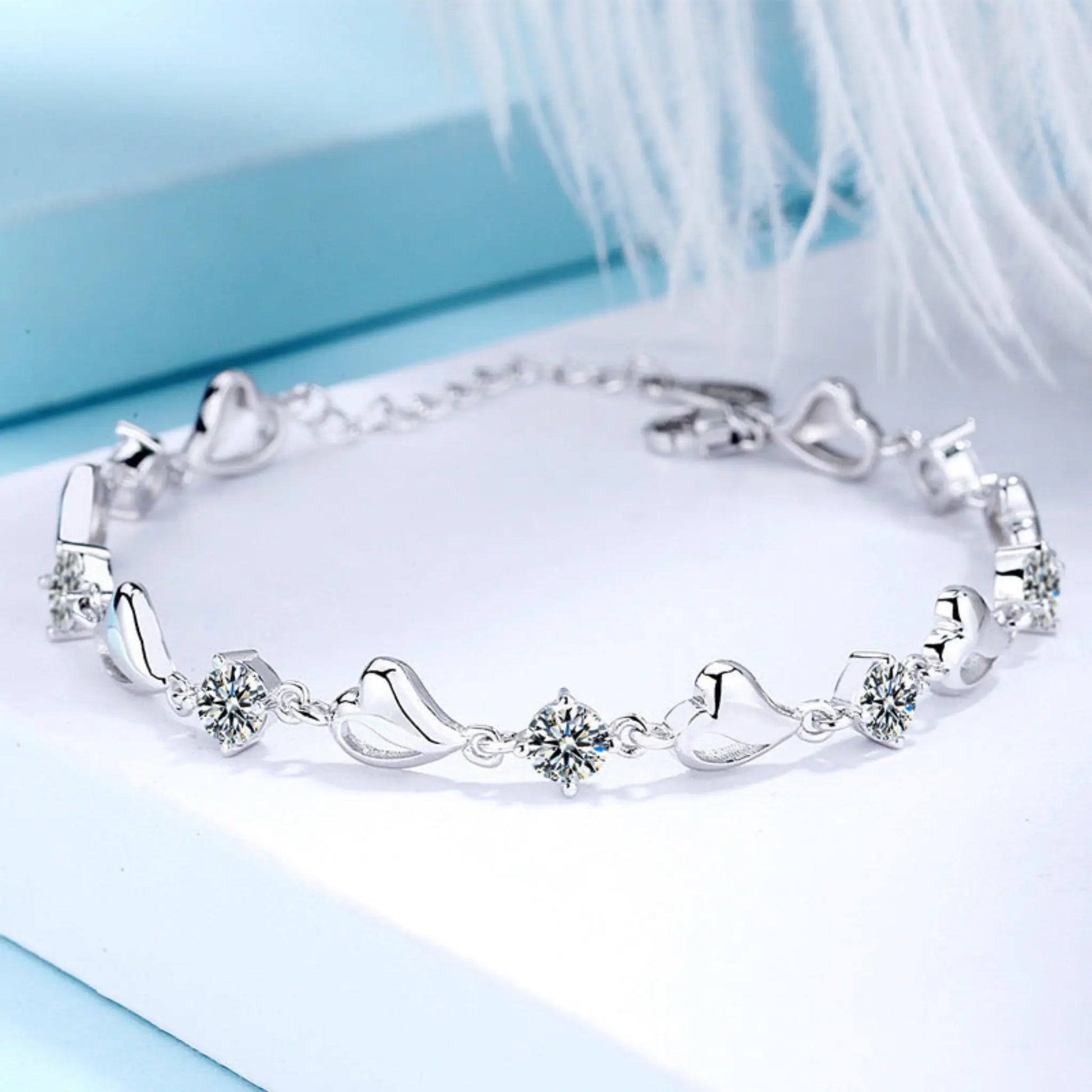 Dewdrop Heart White Diamond Bracelet Forever Luxe