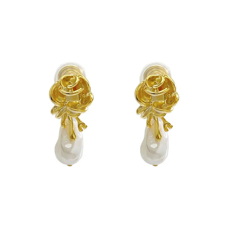 French Rose Baroque Drop Earrings Forever Luxe