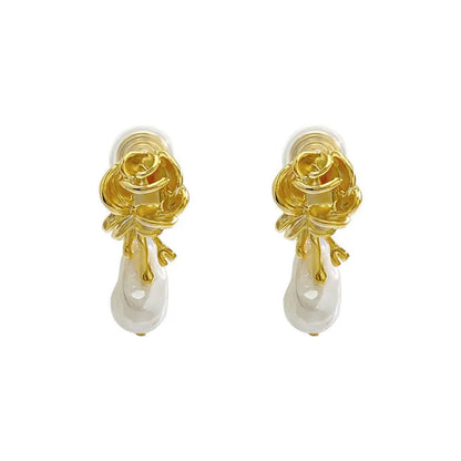 French Rose Baroque Drop Earrings Forever Luxe