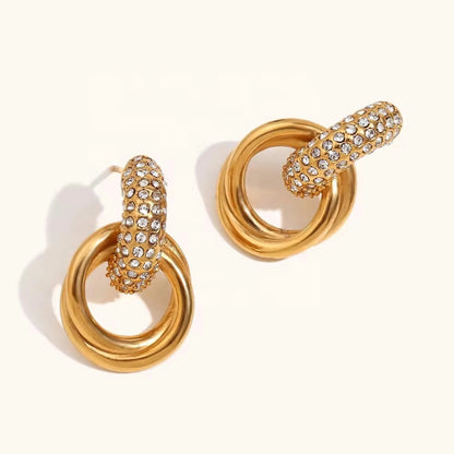 18k gold-plated Knot Crystal Stud Earrings Forever Luxe