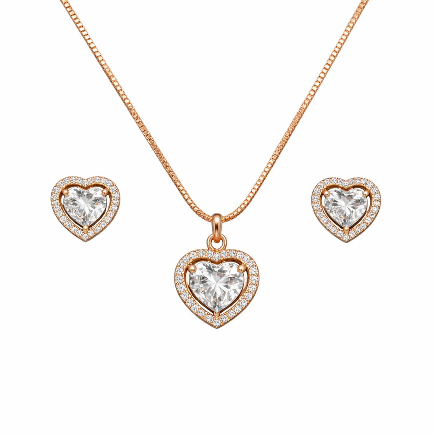 Rose Gold Heart Timepiece Set
