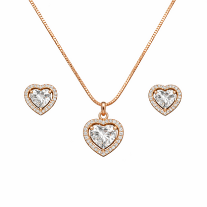 Rose Gold Heart Timepiece Set