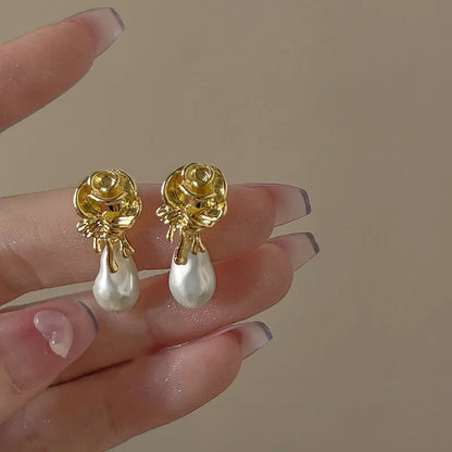 French Rose Baroque Drop Earrings Forever Luxe