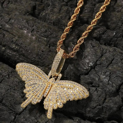 Gemstone Butterfly Crystal Pendant Necklace Forever Luxe