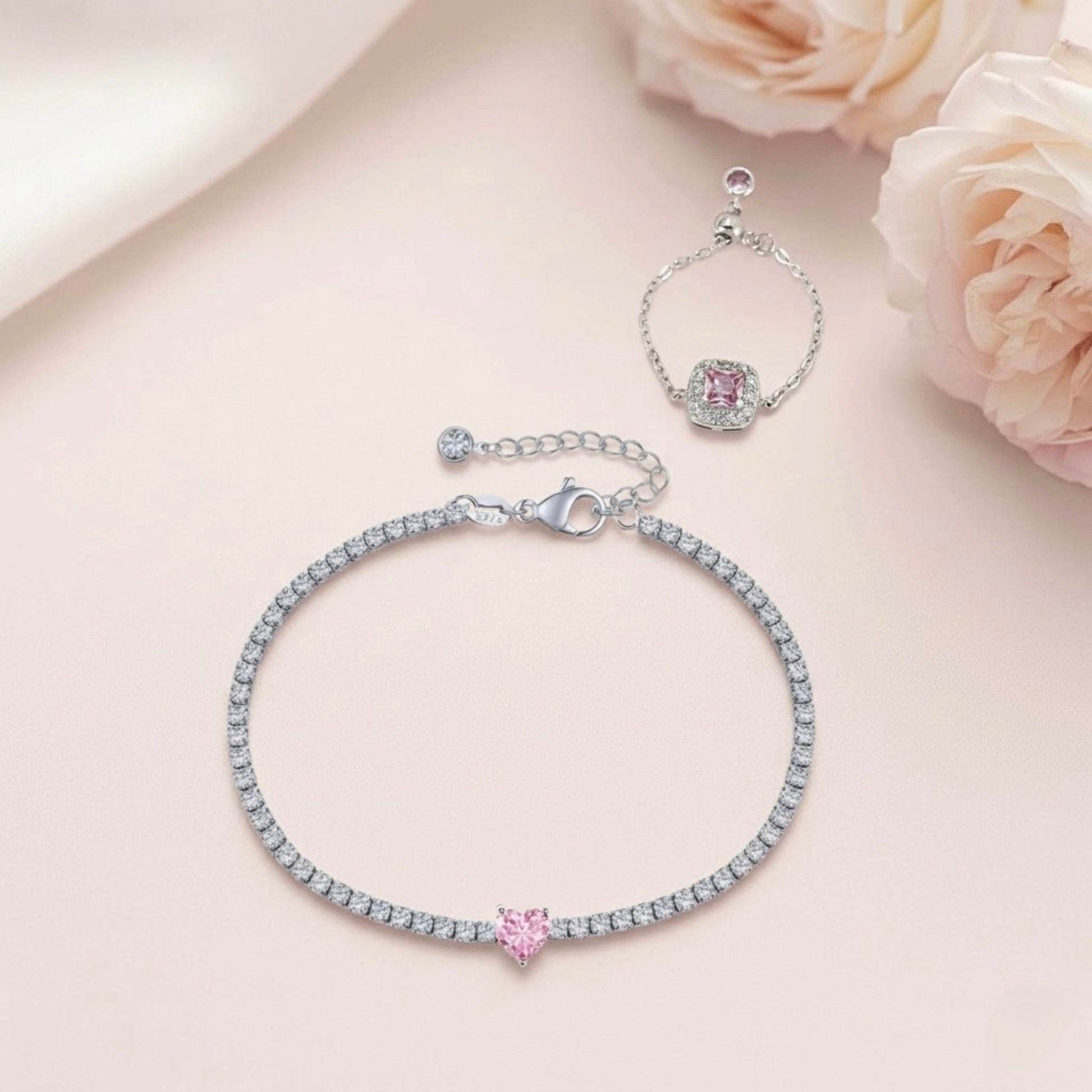 Eternal Pink Sparkle Bracelet and Ring Combo Set Forever Luxe
