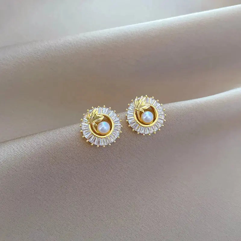 Leaf Halo Pearl Set My Store