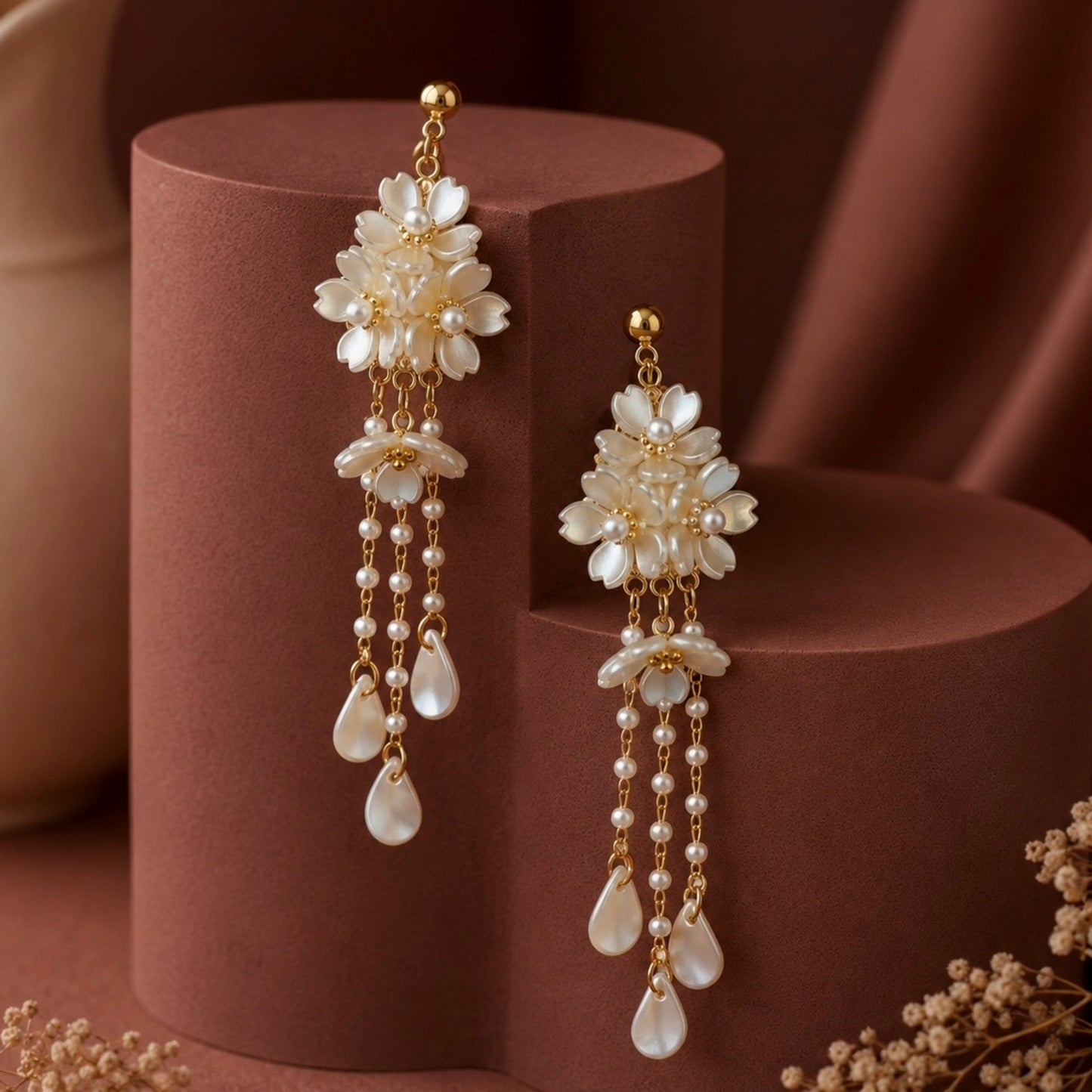 Petal Drip Tassel Earrings