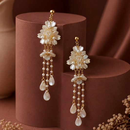 Petal Drip Tassel Earrings