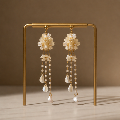 Petal Drip Tassel Earrings