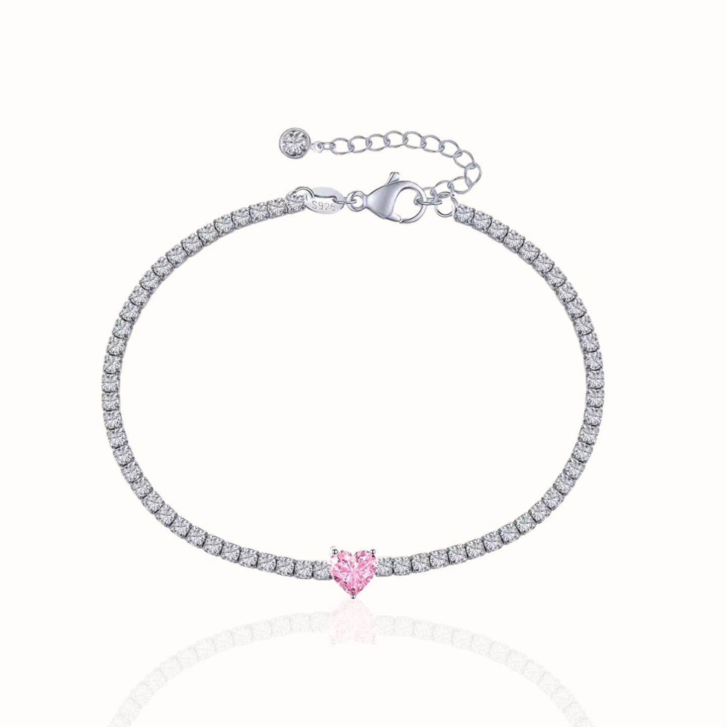 Pink Whisper S925 Sterling Silver Tennis Bracelet Forever Luxe