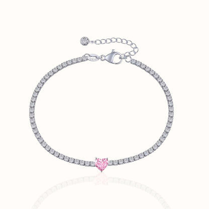 Pink Whisper S925 Sterling Silver Tennis Bracelet Forever Luxe