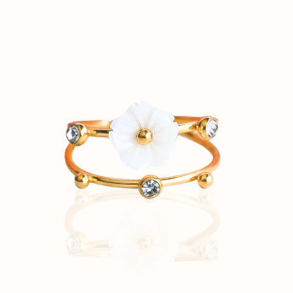 Daisy Dreams 18k gold plated floral ring -Adjustable style Forever Luxe