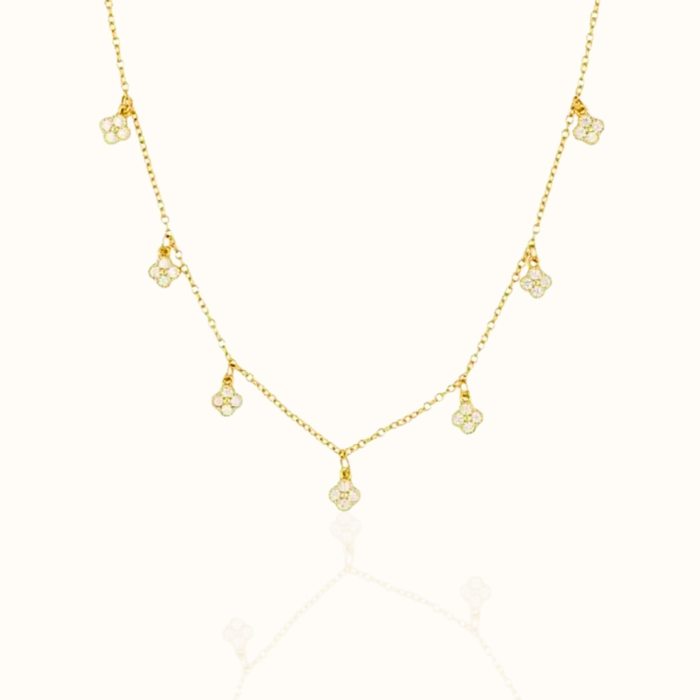 Delicate Clover Charm Necklace - 18K Gold-Plated Sterling Silver jewelry Forever Luxe