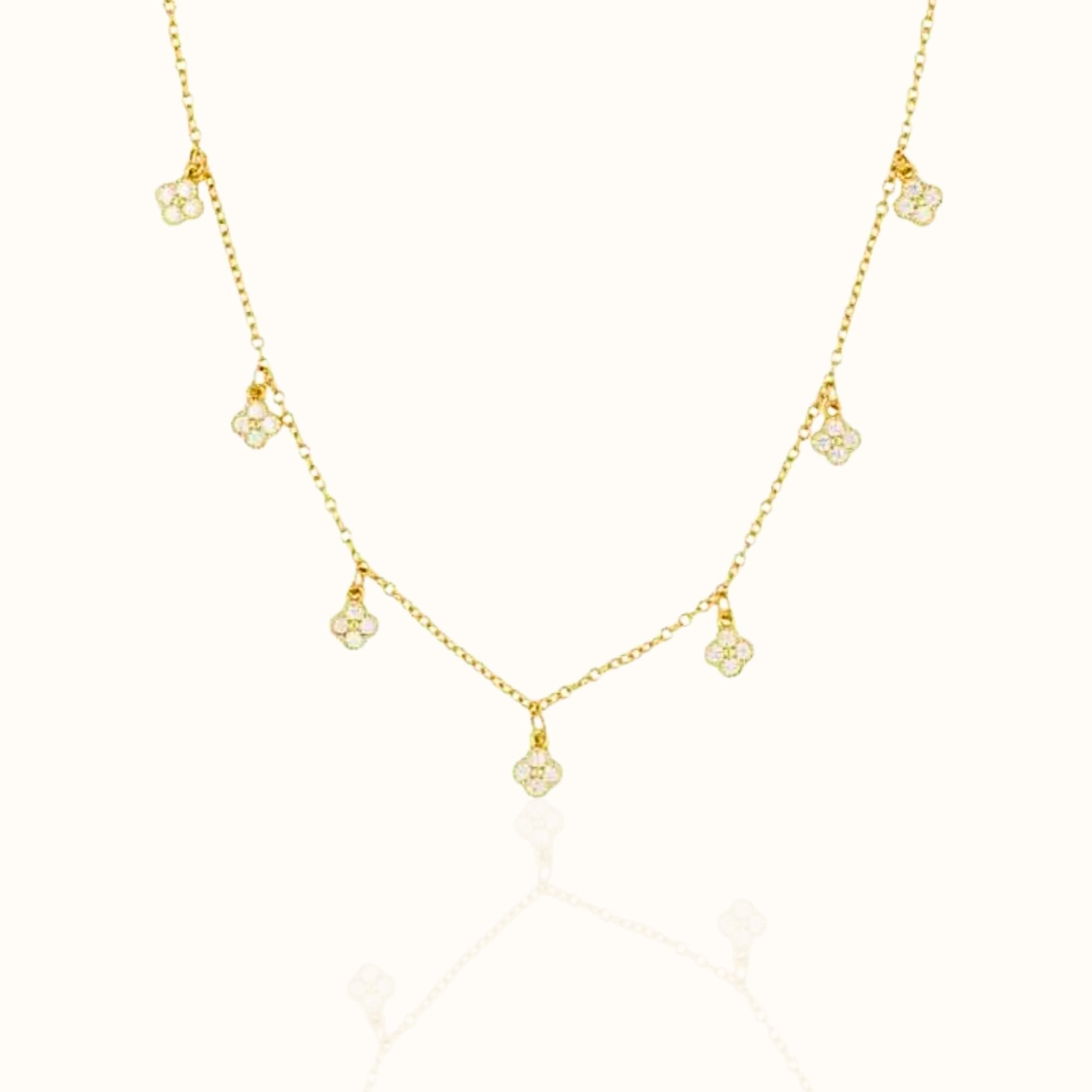 Delicate Clover Charm Necklace - 18K Gold-Plated Sterling Silver jewelry Forever Luxe