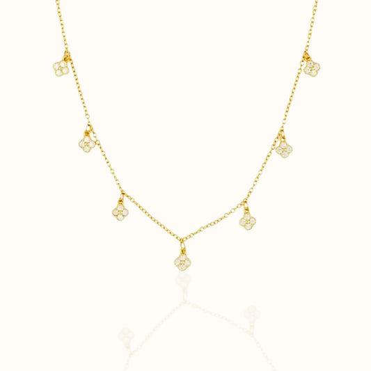 Delicate Clover Charm Necklace - 18K Gold-Plated Sterling Silver jewelry Forever Luxe