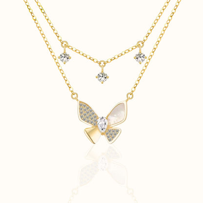 Celestial Radiance Flutter 18K Gold-Plated 925 Silver Necklace Forever Luxe