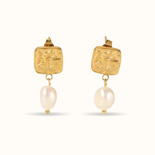 Square Freshwater Pearl Earrings Forever Luxe