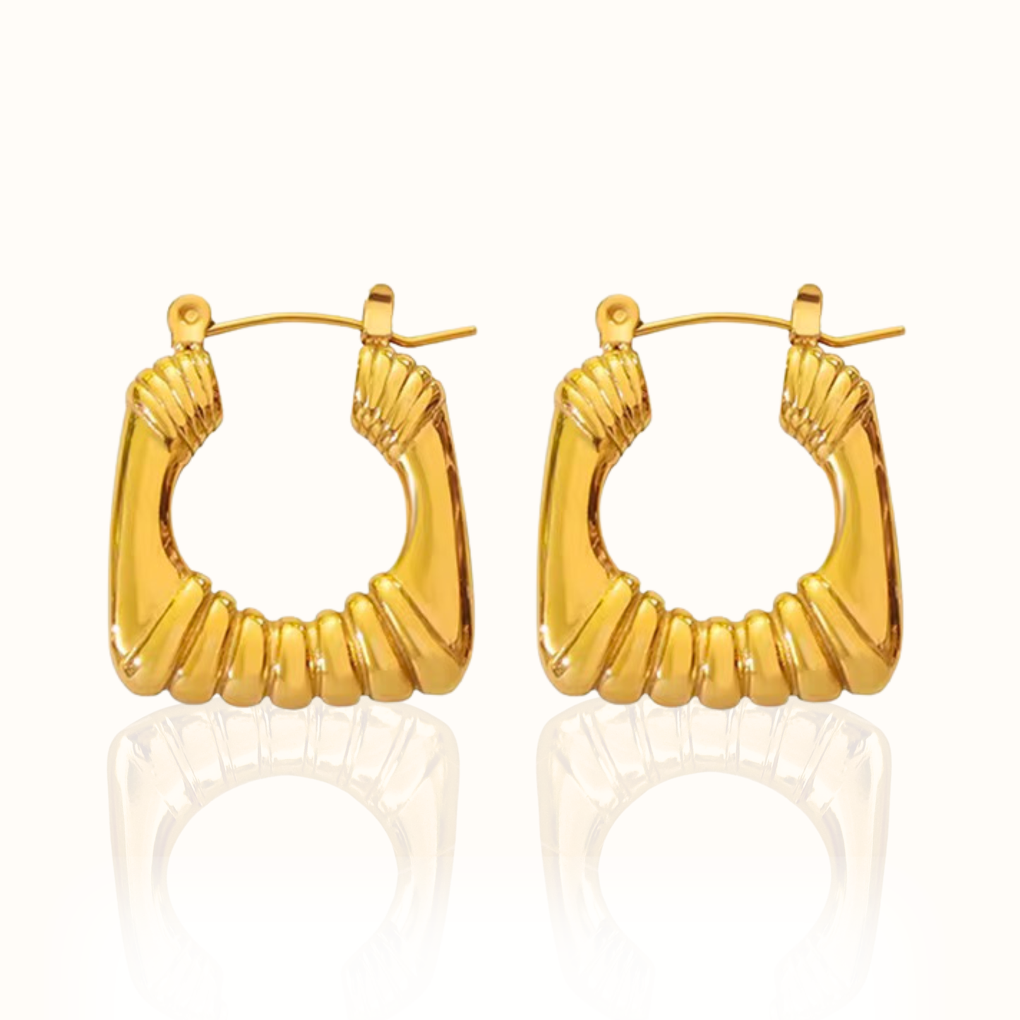 Grooved Square Hoops Forever Luxe