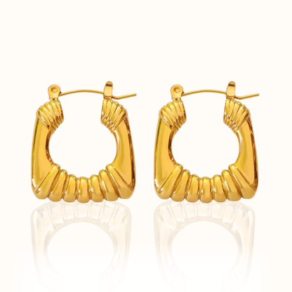 Grooved Square Hoops Forever Luxe