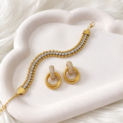 All That Glitters Earrings & Bracelet Combo Set Forever Luxe