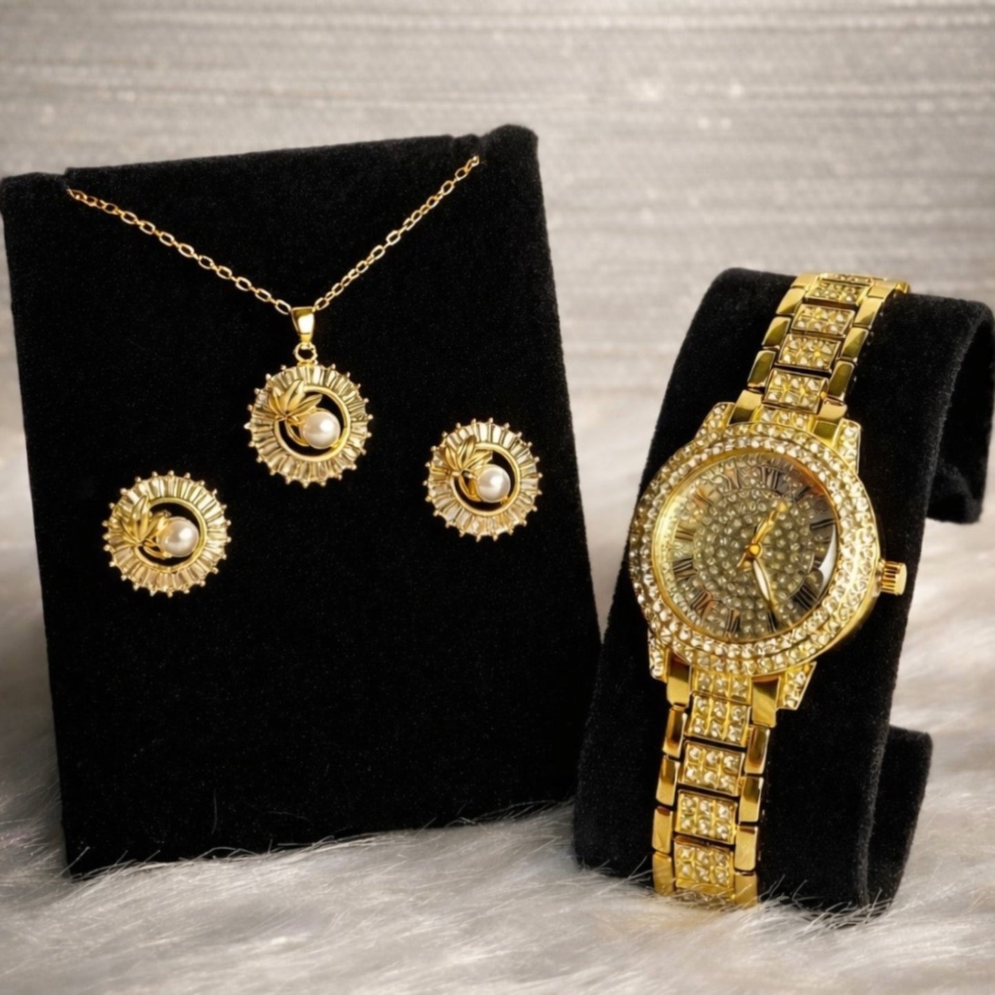 Crystal Gold Watch Set Forever Luxe