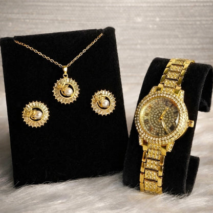 Crystal Gold Watch Set Forever Luxe