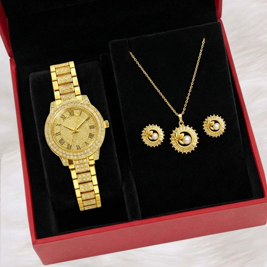 Crystal Gold Watch Set Forever Luxe
