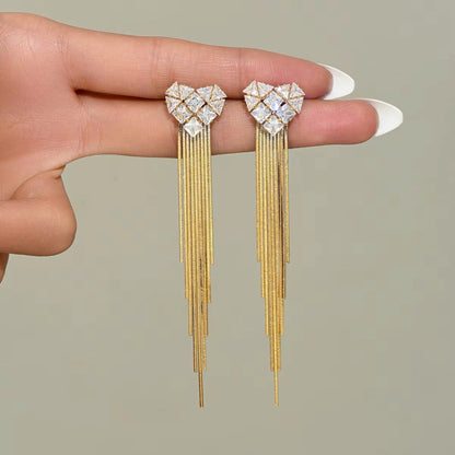 Heartfall Tassle Earrings Forever Luxe