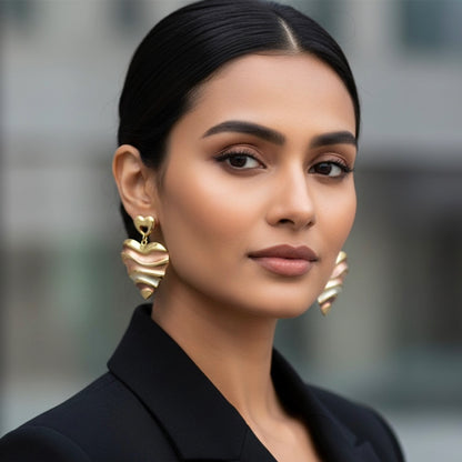 Caramel Swirl Hearts Earrings