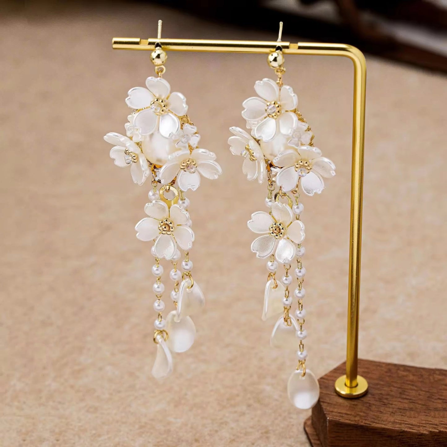 Petal Drip Tassel Earrings