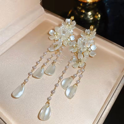 Petal Drip Tassel Earrings