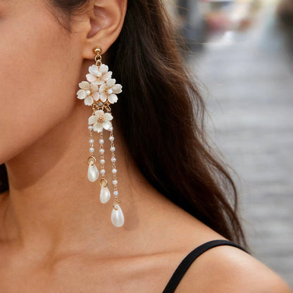 Petal Drip Tassel Earrings