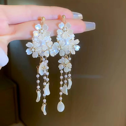 Petal Drip Tassel Earrings