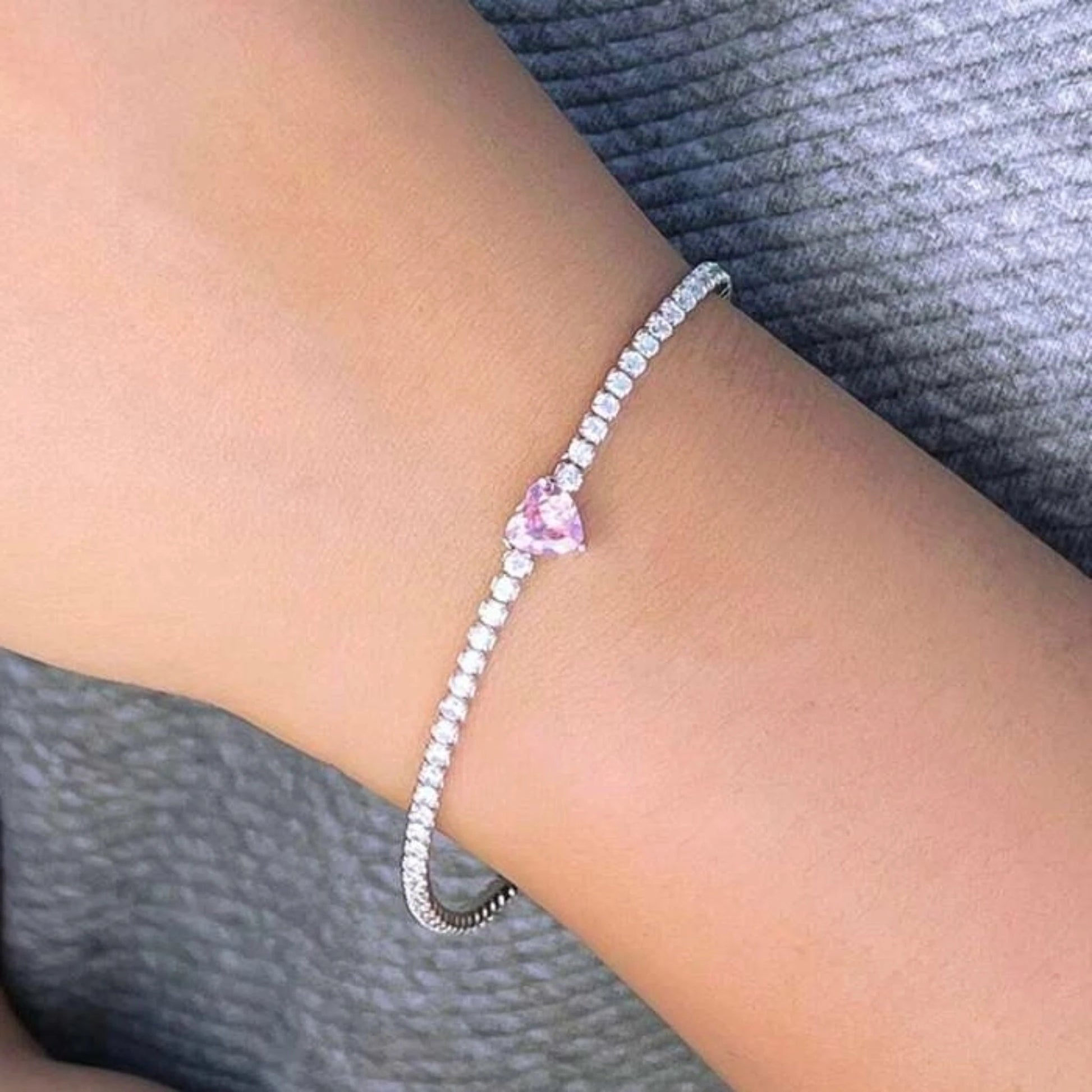 Pink Whisper S925 Sterling Silver Tennis Bracelet Forever Luxe