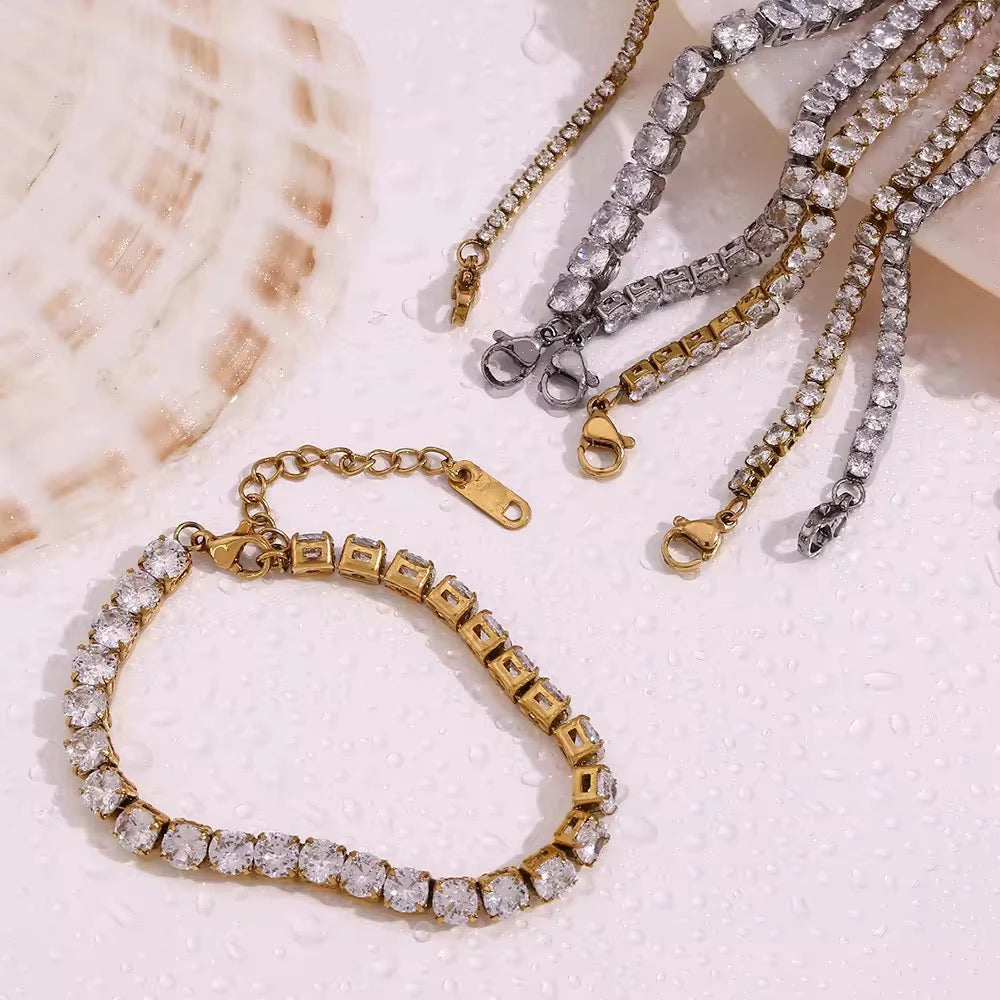 Classic 18K Gold-Plated Tennis Bracelet Forever Luxe